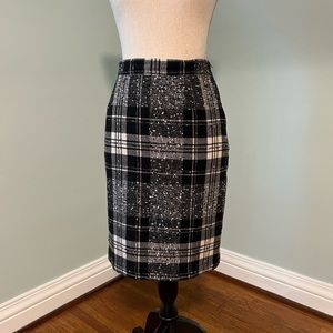 Vintage Italian Wool Tweed Pencil Skirt